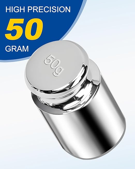 UCEC Calibration Weights for Digital Scale, 50g Gram Weights, Precision Stainless Steel Balance Scale Calibration Weight for Lab Educational Science