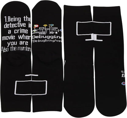MBMSO 2 Pair Debugging Definition Socks Computer Programmer Gift IT Coder Gift Teacher Student Funny Coding Programming Socks
