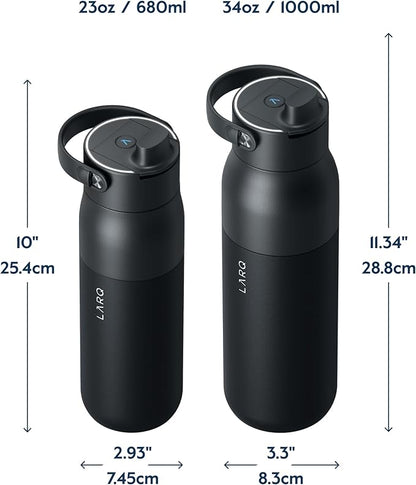 LARQ Bottle PureVis 2 - UV Water Purifier with Self-Cleaning, App Hydration Tracking, Filter Straw, Detachable Handle, Double-Wall Insulated