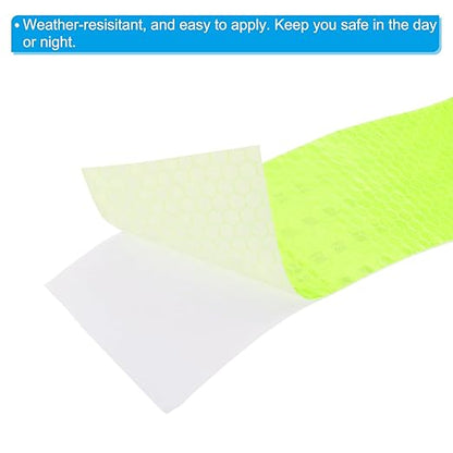 PATIKIL 2 Inch x 33 ft Reflective Tape, 1 Roll Waterproof Self Adhesive High Visibility Caution Warning Safety Tape Reflector with Scraper for Trucks Trailers Cars, Bright Green
