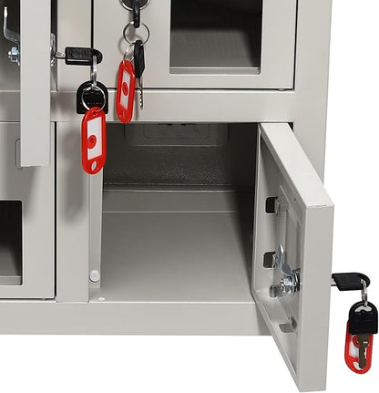 9 Slots Cell Mobile Phone Steel Locker with Lock, Cell Phone Locker with Charging Station, Cellphone Locker for Schools, Conference Rooms, and Offices
