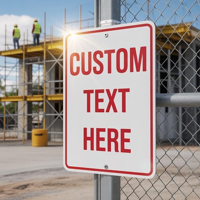 Custom Metal Sign Outdoor, Personalized Metal Signs for Office, Business, Home, 10x7 Inches, Rust Free .040 Aluminum