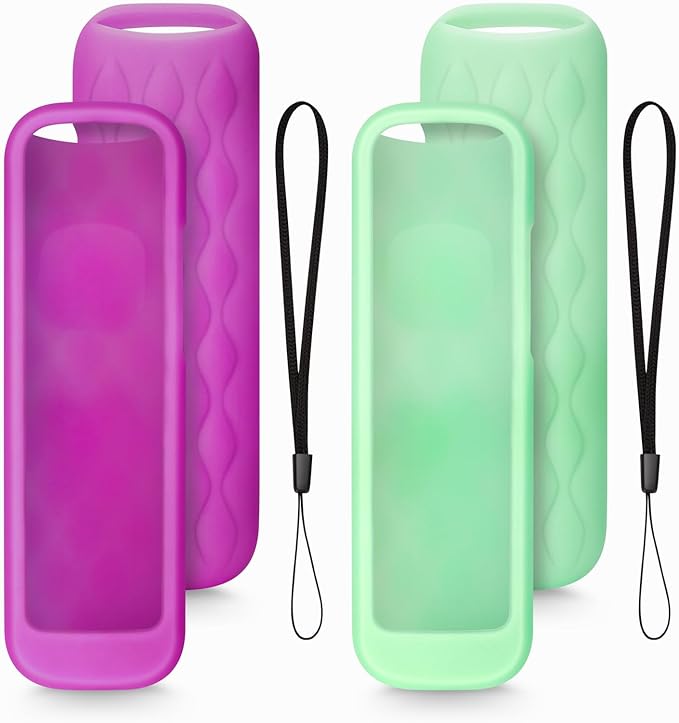 2 Pack for Roku Remote Cover,Silicone Controller Case Green and Purple