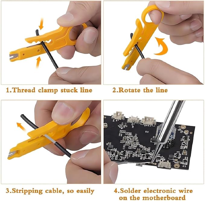 Adjustable Temperature Electric Soldering Iron Kit, Digital Multimeter Kit, Multi Tester, Voltage Tester, Measures AC/DC Voltage, Current, Resistance, Continuity, Diode, Triode Tester. (Red)