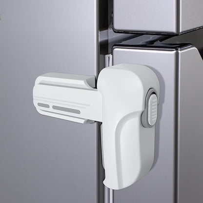 Fridge Lock for Kids, Childproof Refrigerator Door Lock, Fridge Latch with 3M Adhesive, Freezer Locks Automatically Closed, No Drill No Screw, More Security for Kids/Pets (2 Pack, White)