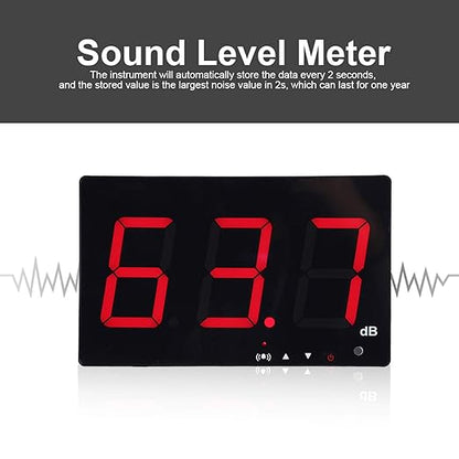 SW-525B Digital Sound Meter Noise Decibel Tester with 9.6 LCD Display Alarm Function Data Storage USB for Factories Offices Theaters