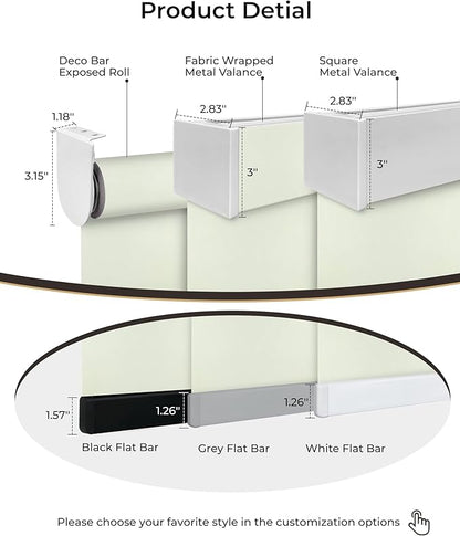 AIVIDIG Motorized Roller Shade with Remote Control, 100% Blackout Electric 21-98” Width Blinds for Windows with Alexa Google Home, Rechargeable Smart Automatic Customized Size（Waterproof-Beige）