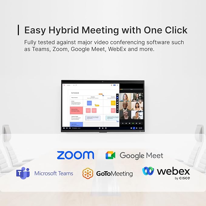 NearHub Interactive Smart Board, 65 Inch, 4K UHD Touch Screen, Built in 4K Camera & 24-mic Array, All-in-One Whiteboard for Classroom and Business with Android OS and Open App Ecosystem (Board+Stand)