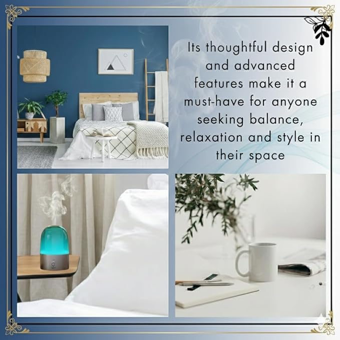 G's Breeze Smart Aroma Diffuser with Refill – Bluetooth & Wi-Fi App Control - LED Lighting & Adjustable Intensity - Long-Lasting Fresh Aquatic Fragrance for Home or Office - Blue Lagoon