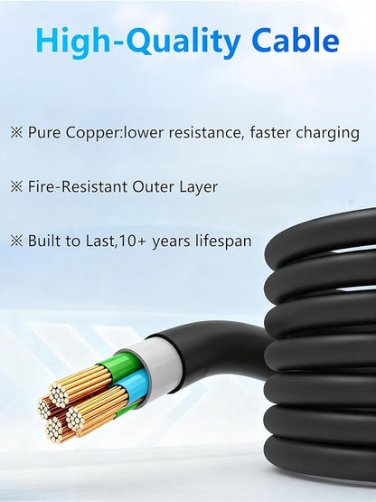 Level 1&2 EV Charger 8-16A Adjustable Current & Timer,110-240V,Nema 5-15 & 6-20 Plug,Electric Car Charger with 17ft Cable,Portable EV Chargers for All SAE J1772 Evs