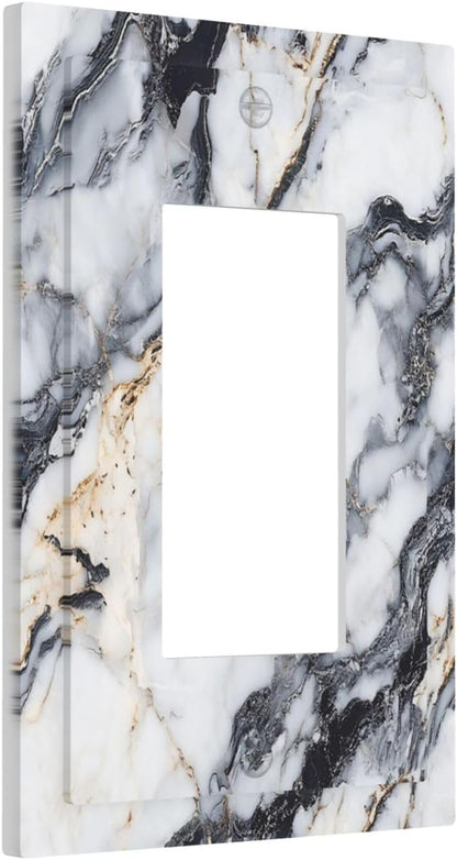 Decorative Outlet Covers Black Gold Marble Abstract Modern Luxury 1 Gang Single Rocker Light Switch Cover Plate GFCI Wall Plates Electrical Switch Plate Cover for Bedroom Home Decor
