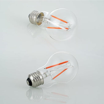 3 Color Temperature LED Bulb E26 Medium Base 60W Equivalent, Red and Blue Color Changing Light Bulb 3CCT A19 LED 6W Clear Glass, Not Dimmable, 2 Pack
