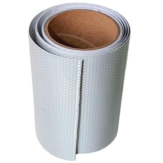 Non Fading Silver Reflective Tape 6 inch Wide, Outdoor Waterproof Safety Adhesive Stickers, High Visibility Industrial Marking Tape (11 feet)