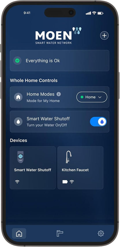 Moen Flo Smart Water Monitor and Automatic Shutoff Sensor, Wi-Fi Connected Water Leak Detector for 1-1/4-Inch Diameter Pipe, 900-002