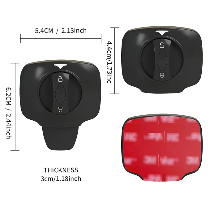 Knob Switch Child Proof Oven Lock Baby Safety Oven Door Lock for Toddlers Heat-Resistant Adhesive no Tools Need or Drill (Black-2Pcs)