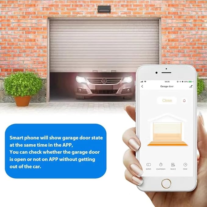 Tuya Smart WiFi 5V garage door opener controller Garage Open Close Monitor,wireless APP Remote Control Magnetic Door sensor,Compatible with Alexa Echo Google Home