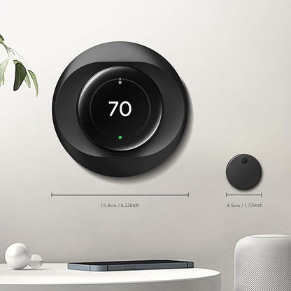 CaseBot Wall Plate Cover Compatible with Google Nest Learning Thermostat (4th Gen), Practical Nest Thermostat Trim Kit, with Temperature Sensor Holder, Easy Installation (Matte Black)