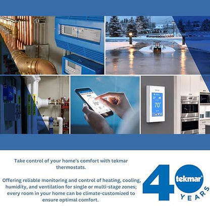 tekmar Indoor Sensor 084 | Mounts Flush or Nearly Flush to Wall for Unobtrusive Look | Mud Over the Sensor for Flawless Finish | Can Connect to Select tekmar Thermostats for Remote Temperature Sensing