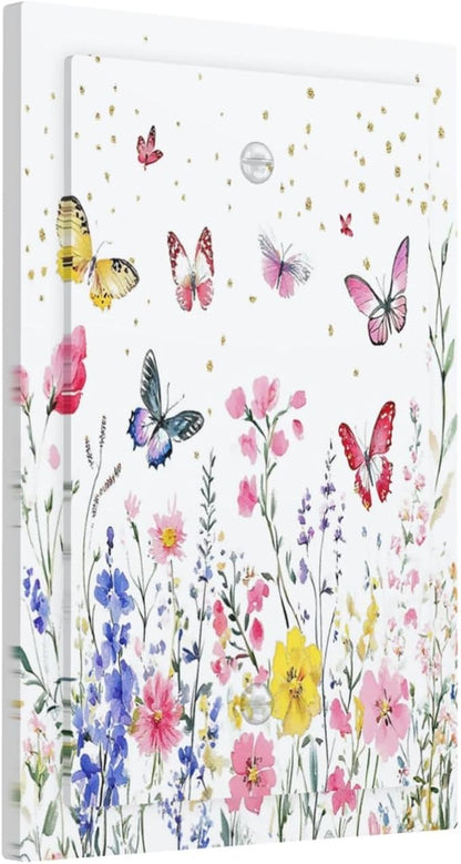 Light Switch Cover Plate Watercolor Floral Butterfly Colorful Wildflower 1 Gang No Device Blank Electrical Wall Plates Faceplate Decorative Switch Plate For Bed Room Living Room Decor