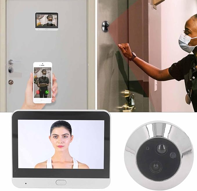 Zopsc 1080P Wireless Peephole Camera, WiFi Smart Digital Door Viewer with 4.3 Inch Screen, Night Vision, Motion Detection, for Home Security Apartment Door Monitoring