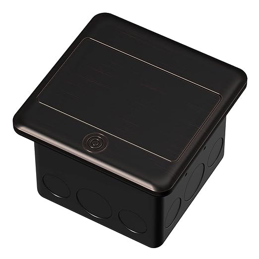 KYHSHJ 4.8A USB Chargers Pop Up Floor Waterproof Electrical Outlet Receptacle Stainless Steel Box,(Oil Rubbed Bronze)