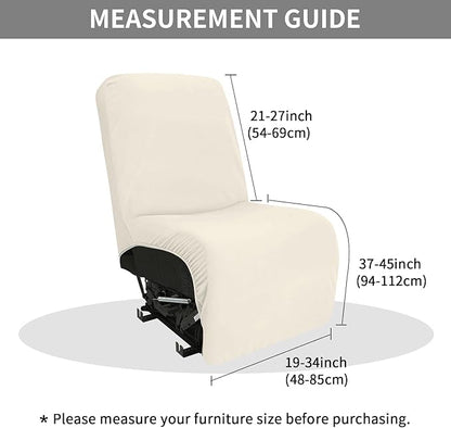 Easy-Going 100% Waterproof Recliner Cover Additional Seat Cover for Reclining Couch, Stretch Sofa Covers Washable Furniture Protector for Kids & Pets, 1 Seat, Beige