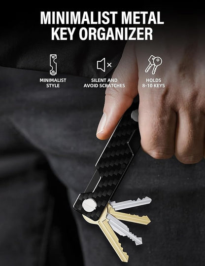Key Organizer Compact Key Holder Metal Key Chain Minimalist key case key holder for keychain Secures 1-5 Keys