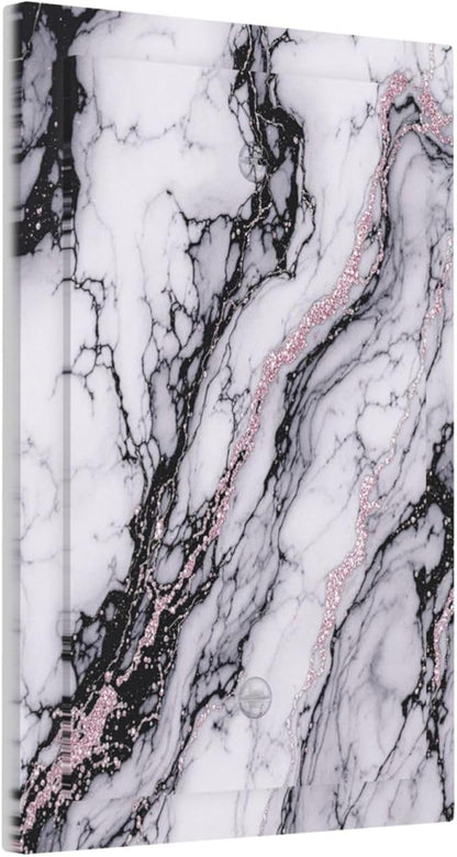 Light Switch Cover Plate White Marble Pattern Black Lines Pink Lines 1 Gang No Device Blank Electrical Wall Plates Faceplate Decorative Switch Plate for living Room Office Decor