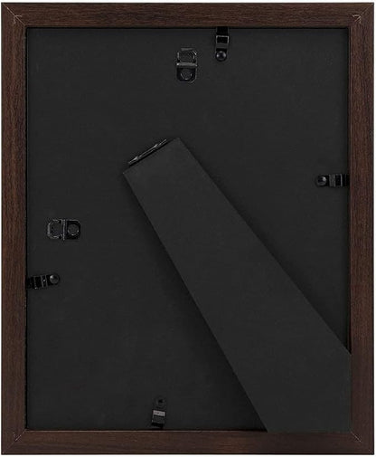 Golden State Art, 8x10 Picture Frame with Mat for 5x7 Photo - High Definition Glass Wall Mounting or Tabletop Display (Brown, 1 Pack)