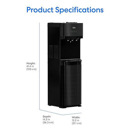 Brio Bottleless Water Cooler Dispenser w/ 4-Stage Filters (Included) removes PFAS & Microplastics for Clean Drinking Water, NSF Certified | 3 Temp (Hot, Room, Cold) w/Child Safety Lock & LED Display