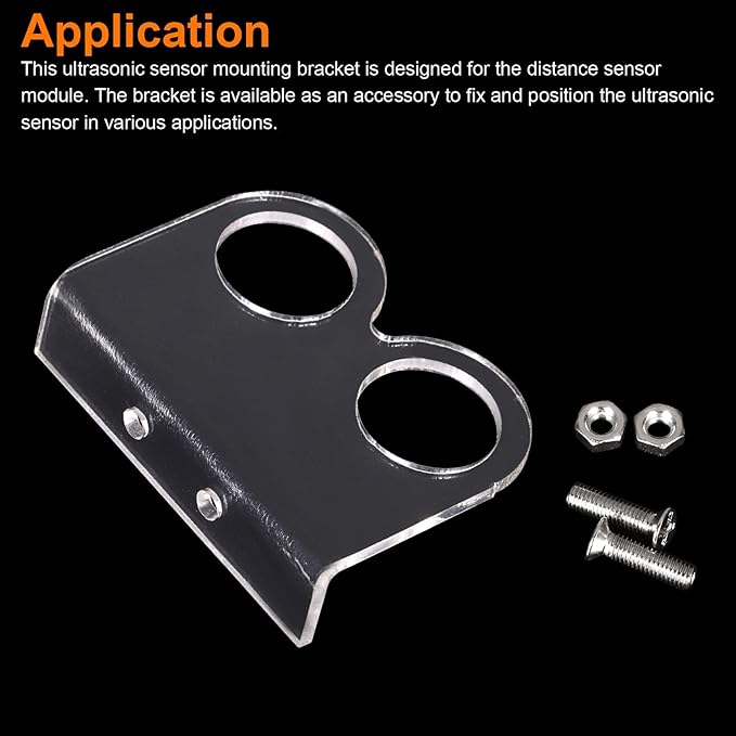 MECCANIXITY 10 Pcs Ultrasonic Sensor Mounting Bracket for Distance Sensor Module, Ultrasonic Module Accessories with Screws and Nuts, Transparent