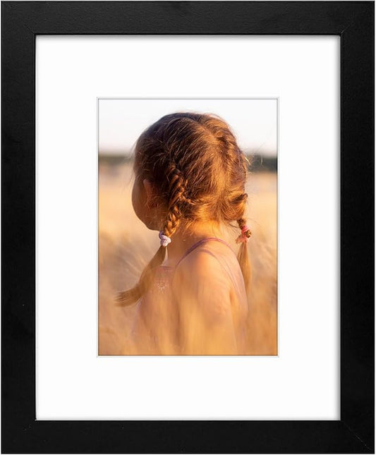 Golden State Art, 8x10 Picture Frame with Mat for 5x7 Photo - High Definition Glass Wall Mounting or Tabletop Display (Black, 1 Pack)