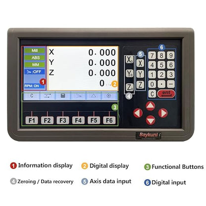 12" x 30" x 16" 3 Axis DRO Digital Readout for Mill DRO Magnetic Scale Encoder Milling Machine 320mm+770mm+420mm Tool IP67 Sealing Protection