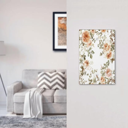 Light Switch Cover Plate Vintage Warm Color Orange Flowers And Leaves 1 Gang No Device Blank Electrical Wall Plates Faceplate Decorative Switch Plate for Bedroom living Room Decor