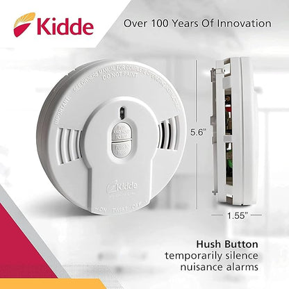 Kidde Smoke Detector, 10-Year Battery, LED Indicators, Replacement Alert, Test-Reset Button