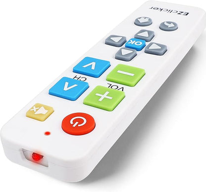 Plus Big Button Universal TV Remote (White) Simple Easy to Use, Works with Major TV Brands (2xAAA Batteries Not Included)