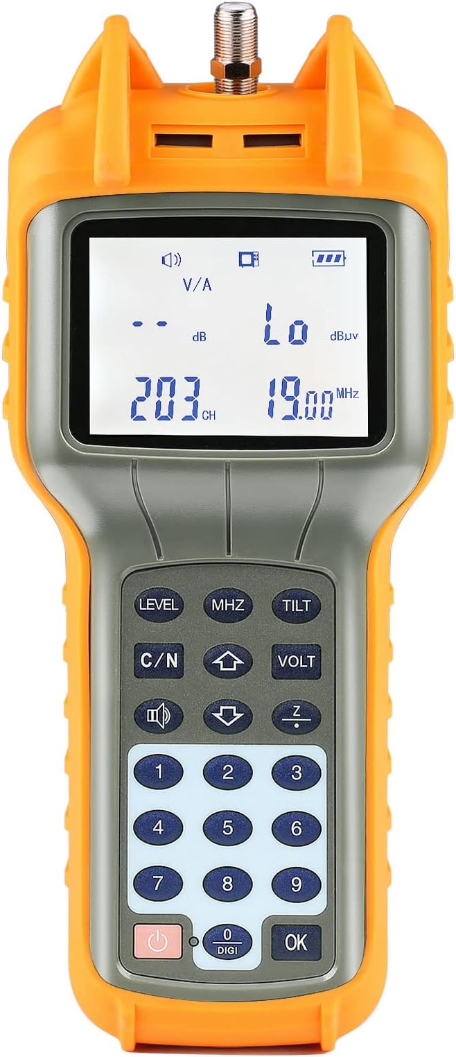 AUGOCOM® CATV Cable Tester, Coax Cable Tracer Coaxial Wire Continuity Checker, TV Handle Signal Level Meter DB Tester 47-870 MHz