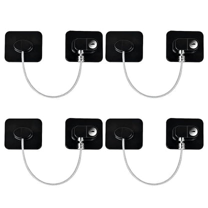 YEYA Upgraded Refrigerator Locks 4 Pack, Baby Proof Cabinet Locks with Keys, Safety Cabinets Door for Toddler