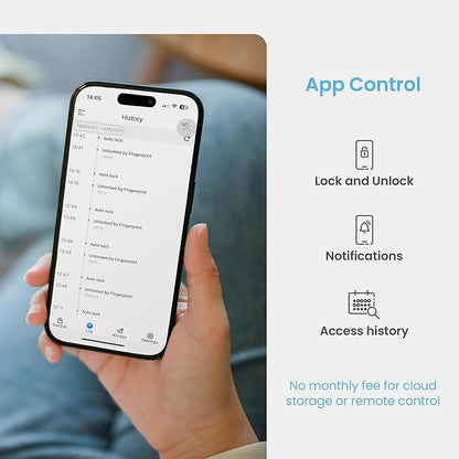 Lockly Secure Plus Bluetooth Smart Door Lock, Keyless Entry with PIN Genie® Digital Keypad, 3D Biometric Fingerprint Sensor Front Door Lock Deadbolt, Voice Control & Auto Lock - Deadbolt Edition