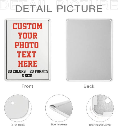 Custom Signs Outdoor Metal Sign - 12 x17 Personalized for Business, Workplace, Office, Home, Delivery Signs, Road Garden Hazard Intersection Parking Decorative Signs,vertical
