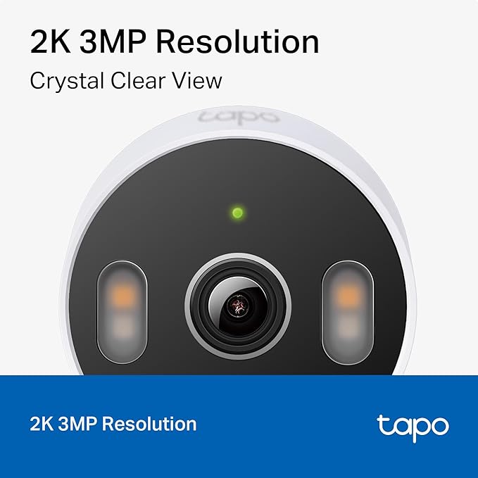 Tapo 2K 3MP Indoor/Outdoor Security Camera - Free Person/Motion/Cry Detection, Color Night Vision, IP65 Weatherproof, SD/Cloud Storage, Works w/Alexa & Google Assistant HybridCam