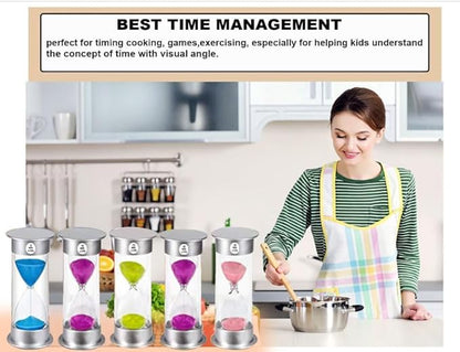 SuLiao 10 Minute Hourglass Timer Sand Clock, Unbreakable Pink Sand Watch 10 Min, Colorful Plastic Hour Glass Sandglass for Kids, Games, Decor, Classroom, Kitchen, Toothbrush Timer