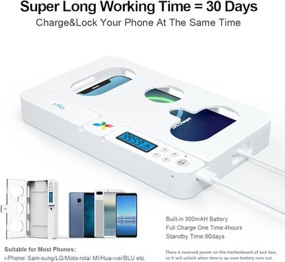 ySky Portable Phone Lock Box with Timer for iPhone and Android Phones, Self-Control Timed Phone Jail Locker to Help Kids,Students, Adults Focus Back, Unplug from Phones Boost Your Mental Wellness