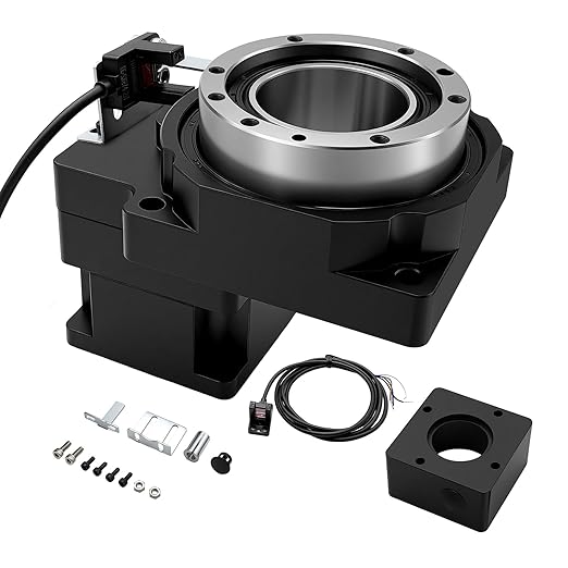 Hollow Rotating Platform Ratio 5:1 High Precision Planetary Gearbox Gear Hollow Rotary Actuator 360 Degree Electric Rotary Table for Nema17 42mm Stepper 40mm Servo Motor CNC Robot Arm