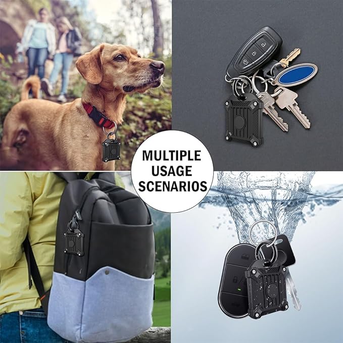 Tile Mate 2022 2024 Tracker Cover Anti-Scratch Waterproof Case with Keychain for Carabiner, Keys, Bags, Cat Dog Collar Holder