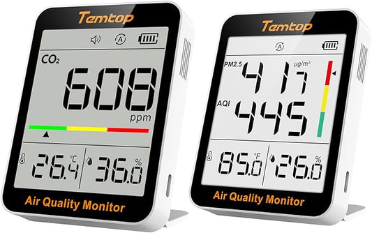 Temtop Air Quality & CO2 Monitoring Combo - Achieving Optimal Home Wellness with Precision Insights