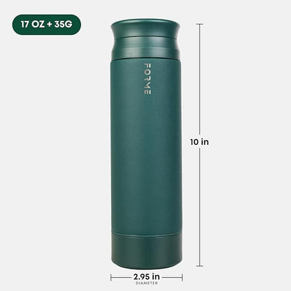 FORME - Blender Shaker Bottle, Leakproof Double Insulated Stainless Steel, Noiseless Shaker Bottle for Hot & Cold Drinks with Supplement Storage, Ideal for Protein & Shakes (Jungle, 16.9 oz)