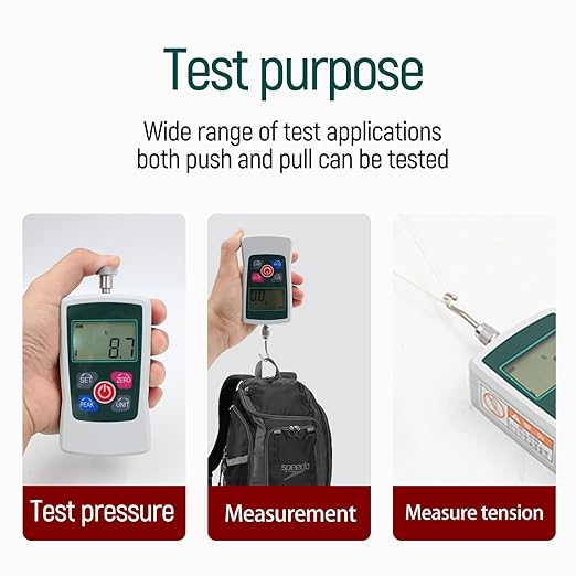 100N Digital Force Gauge Push and Pull Tester with 4 Measurement Units N Kg Lb Oz, Accuracy ±1％