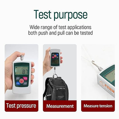 100N Digital Force Gauge Push and Pull Tester with 4 Measurement Units N Kg Lb Oz, Accuracy ±1％