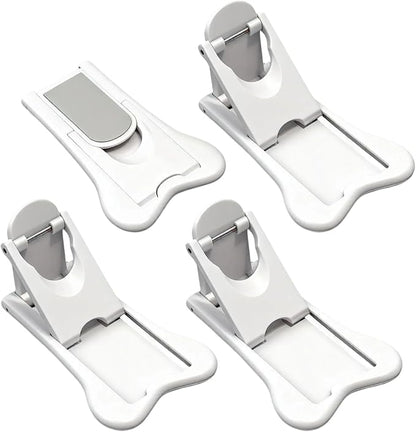 4-Pack Sliding Closet Door Lock, Child Safety Locks for Sliding Glass Doors Window Closets and Cabinets, No-Tool Installation Baby Proof Accessories for Kids Safety White